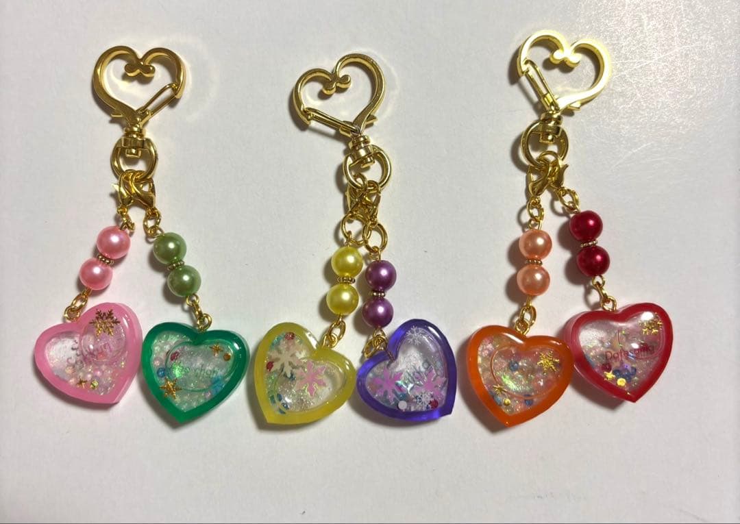 レジンキーホルダー ハートシェイカー コンビ