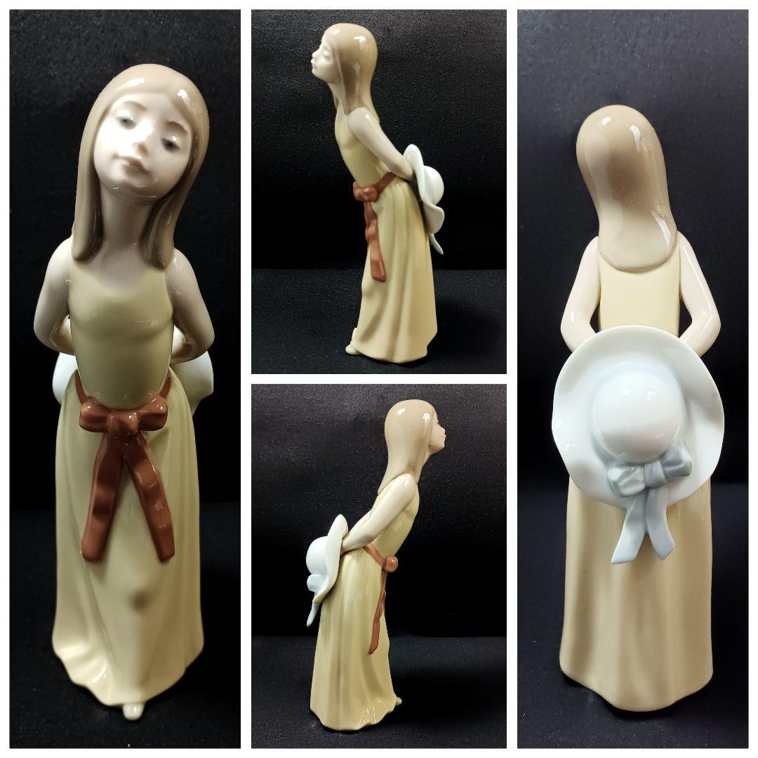 【美品】リヤドロ いたずらな少女 フィギュリン 陶器人形 置物