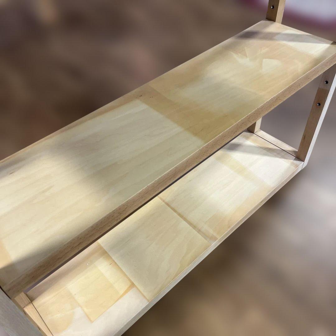 日進木工 ダイニングテーブル リノリウム天板 棚付き