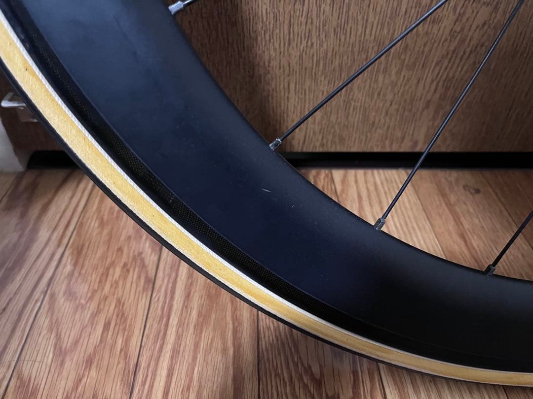 ノーブランド カーボンホイール チューブラー シマノ11s タイヤ付き