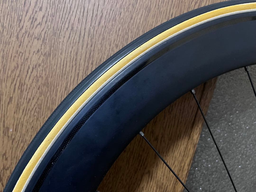 ノーブランド カーボンホイール チューブラー シマノ11s タイヤ付き