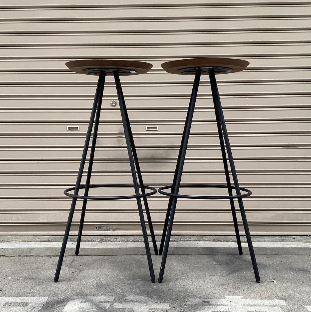 A374◆ADAL ハイスツール 2脚セット「北欧 モダン 無垢材」