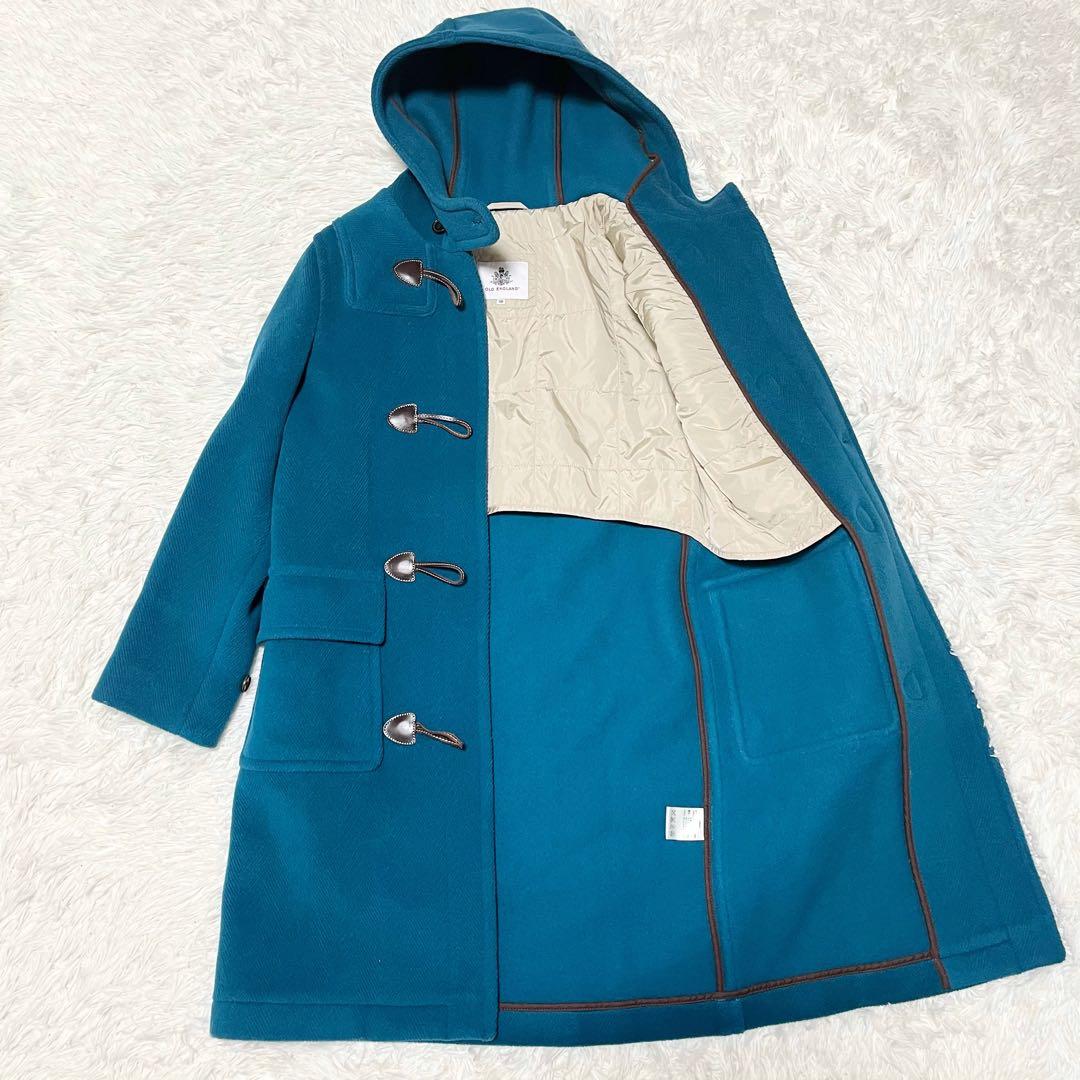 OLD ENGLAND ダッフルコート　ヘリンボーン ライナー付 牛革 ブルー