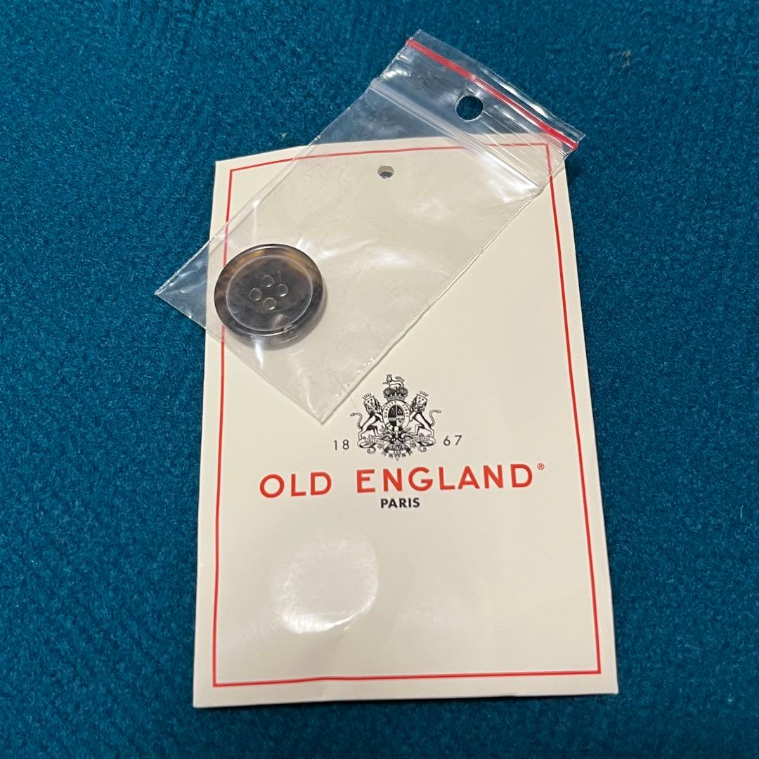 OLD ENGLAND ダッフルコート　ヘリンボーン ライナー付 牛革 ブルー