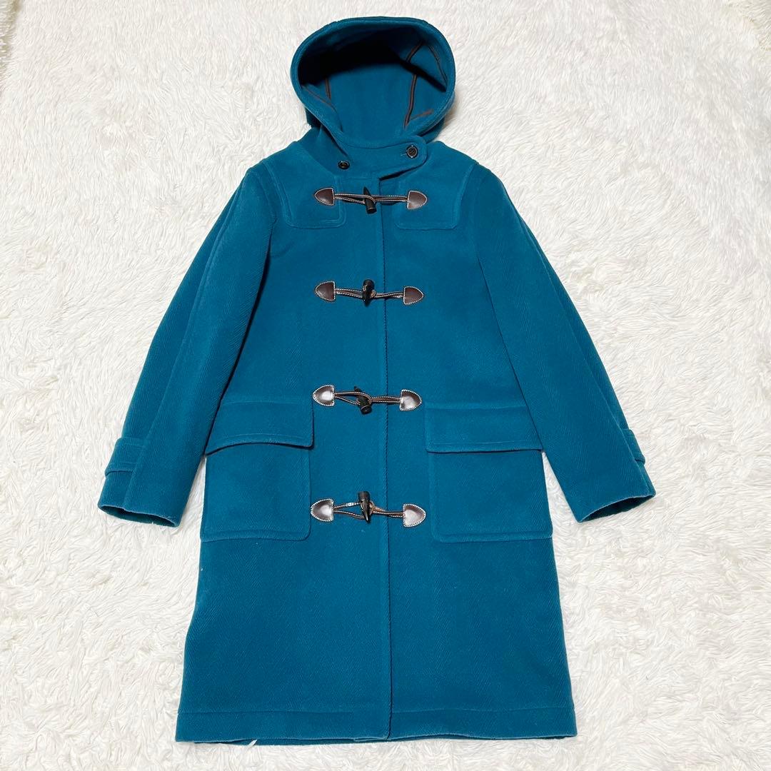 OLD ENGLAND ダッフルコート　ヘリンボーン ライナー付 牛革 ブルー