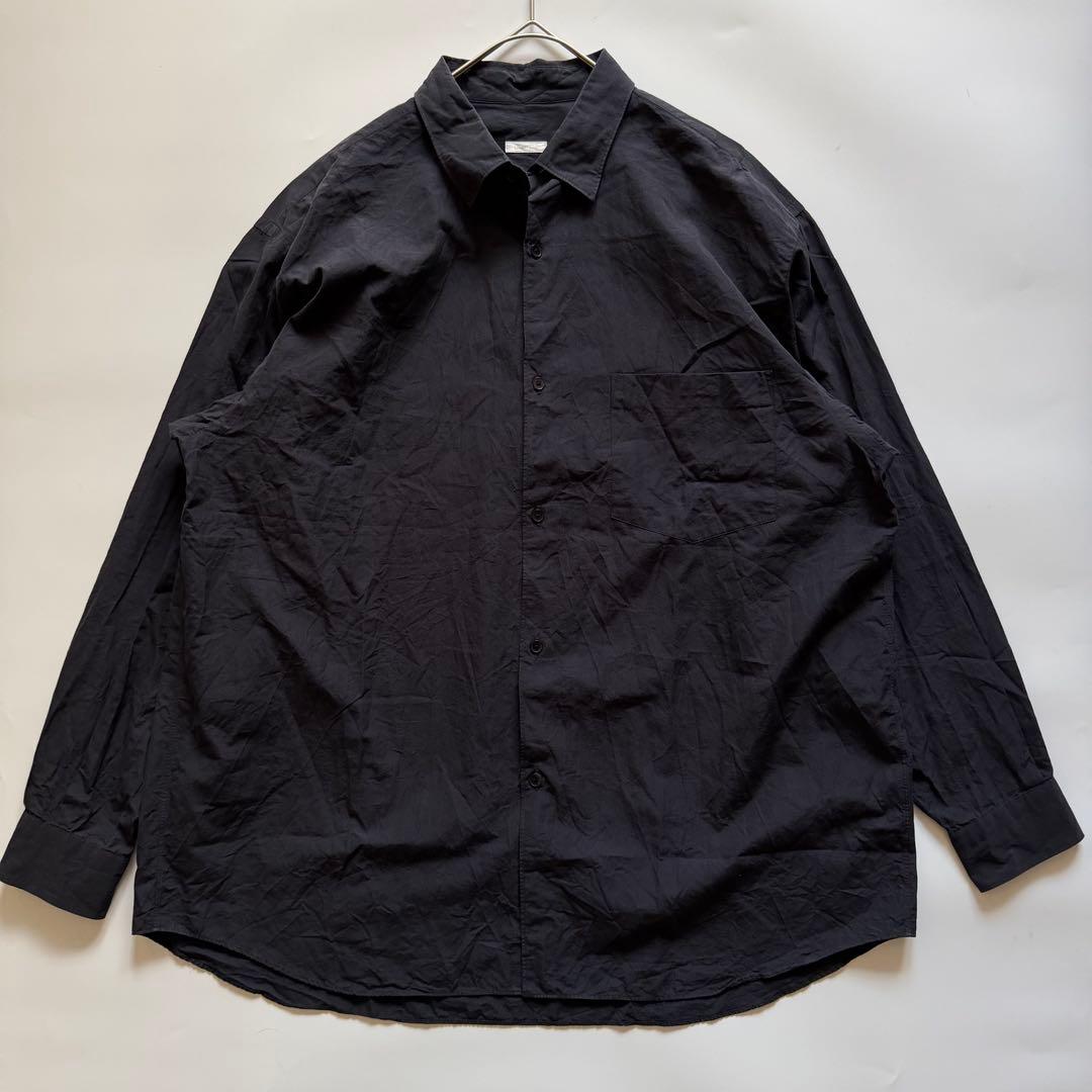 24SS✨️5サイズ COMOLI コモリシャツ コットン レギュラーカラー 黒