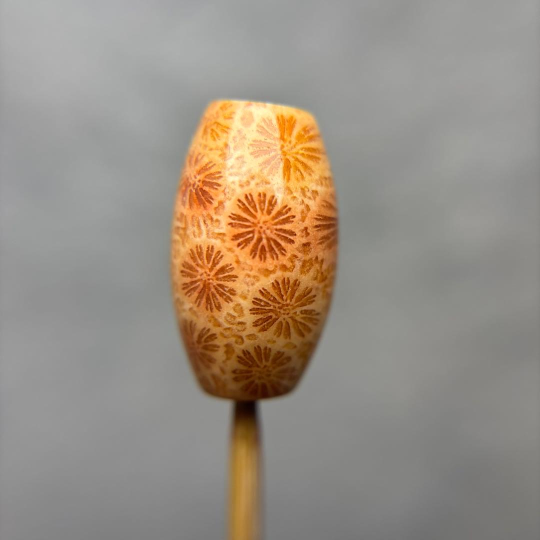 あずきちゃんフォッシルコーラル　天珠　1-333