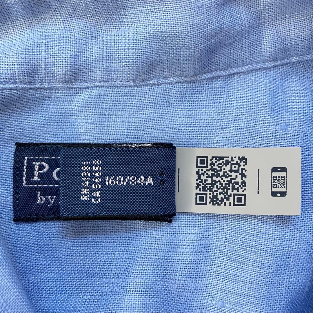 美品 ポロラルフローレン リネン ポップオーバー シャツ フレンチスリーブ S