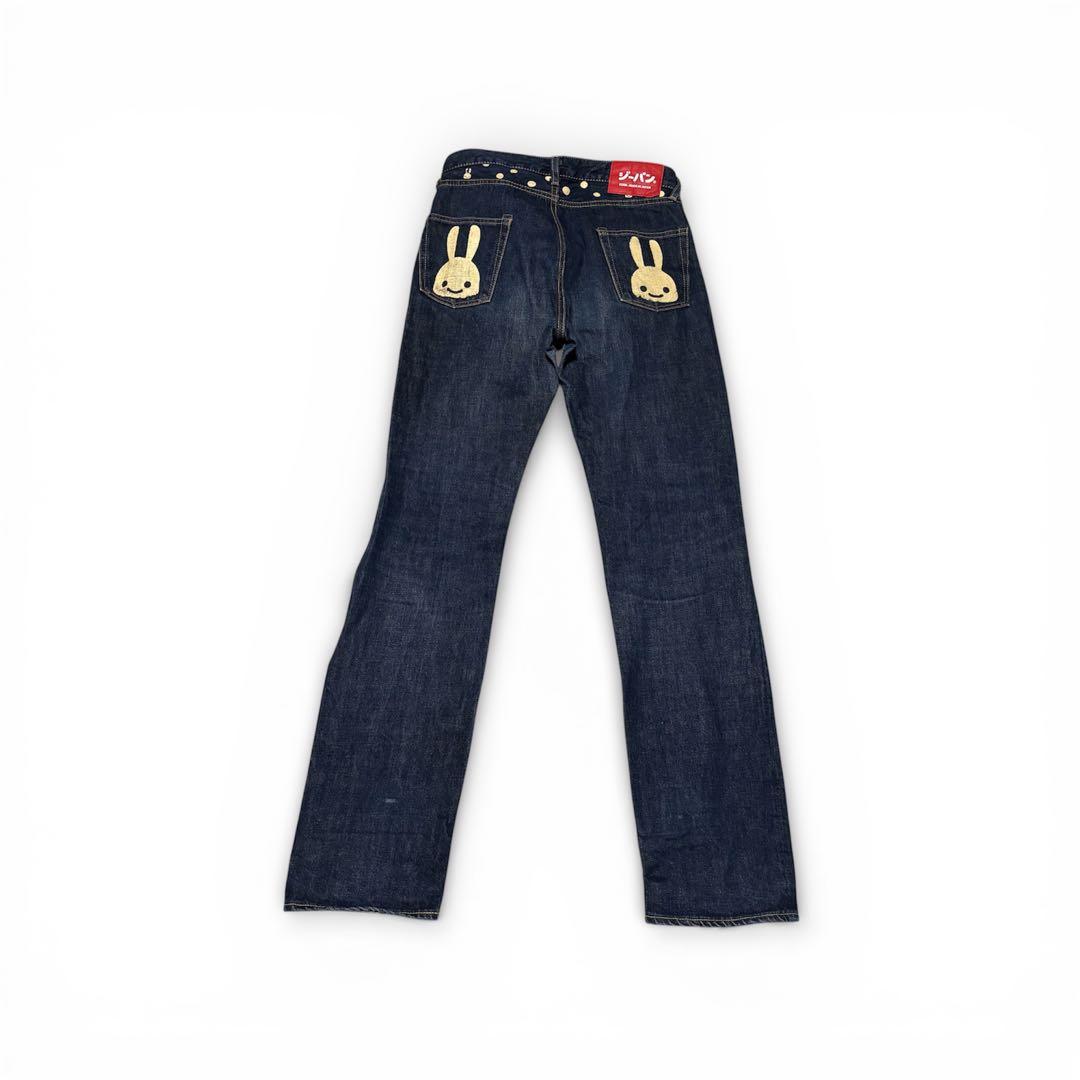 CUNE ウサギ ドット柄 マンモス ストレート ロールアップ デニム W30