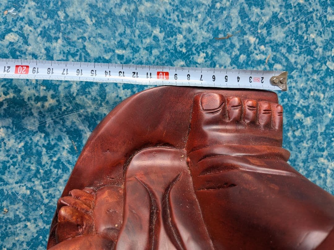 布袋尊 花梨 置物 木彫り 七福神