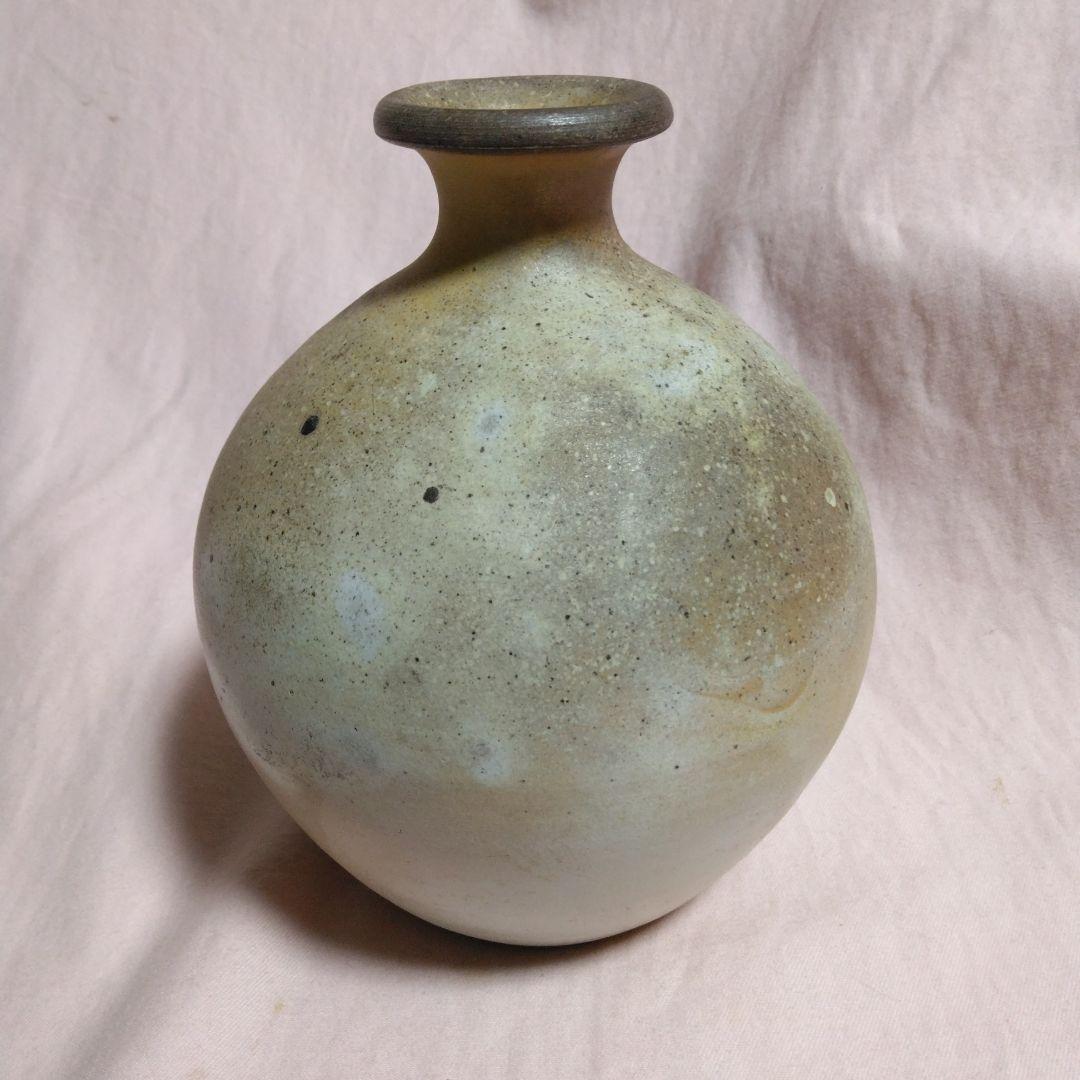 丹波焼　大西誠一作　白丹波窯変花生け