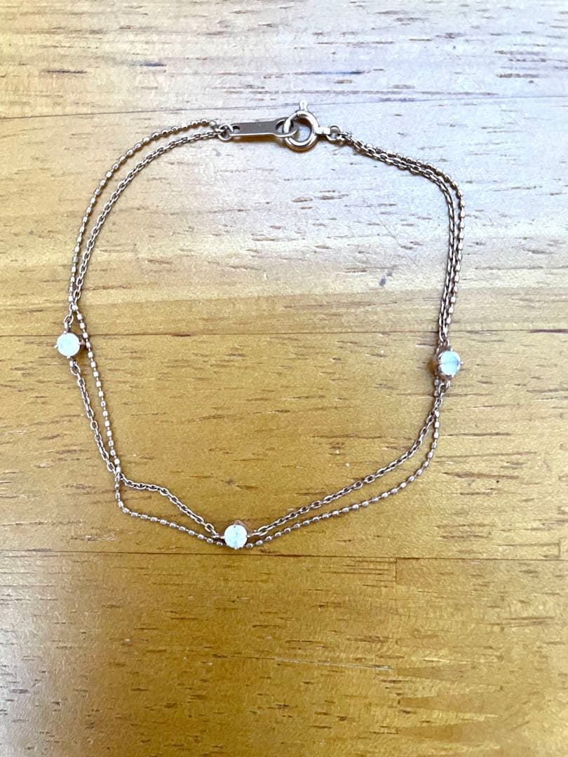 4°C K10 ピンクゴールドブレスレット ホワイトトパーズ