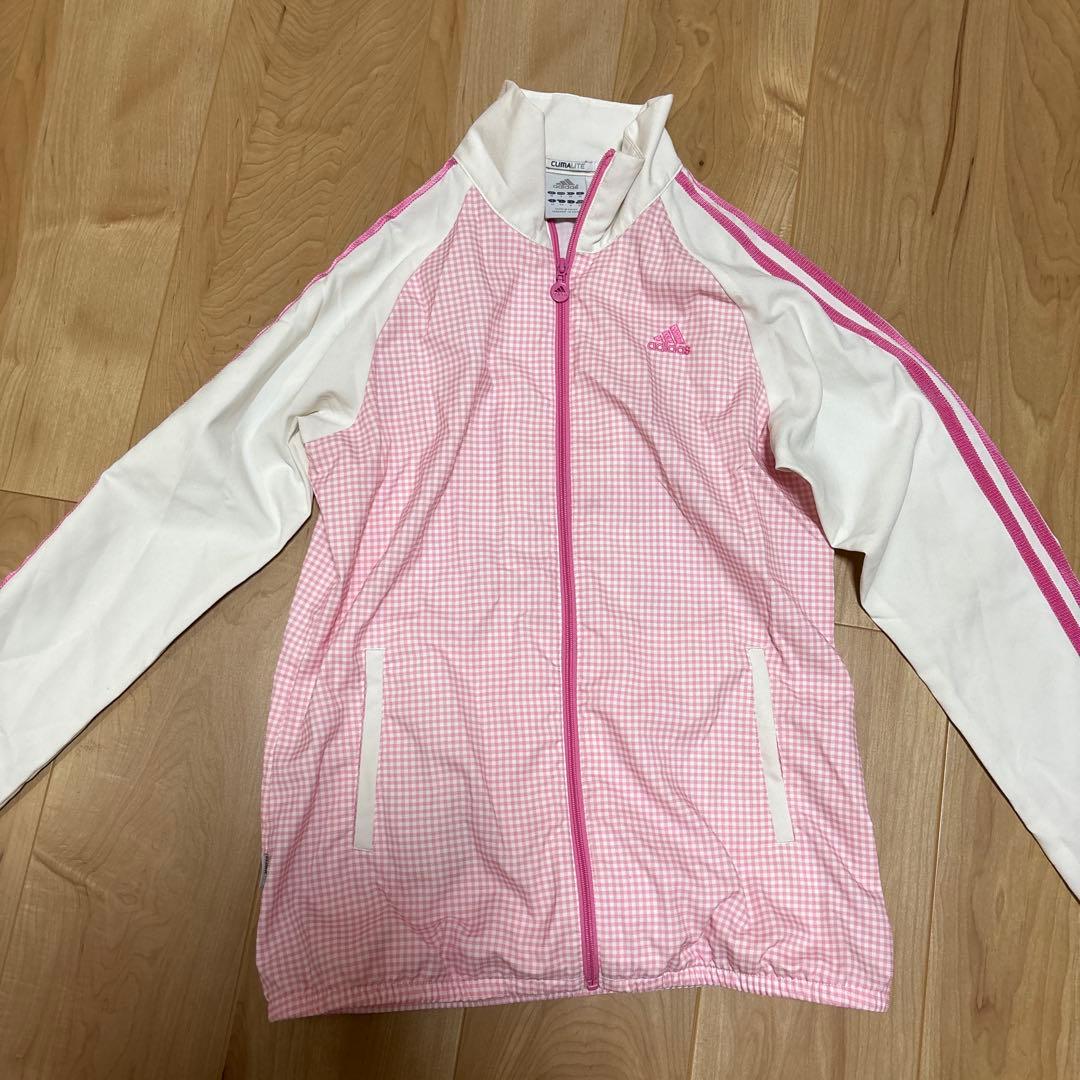 adidas ギンガムチェック CLIMALITE ジップアップジャケット