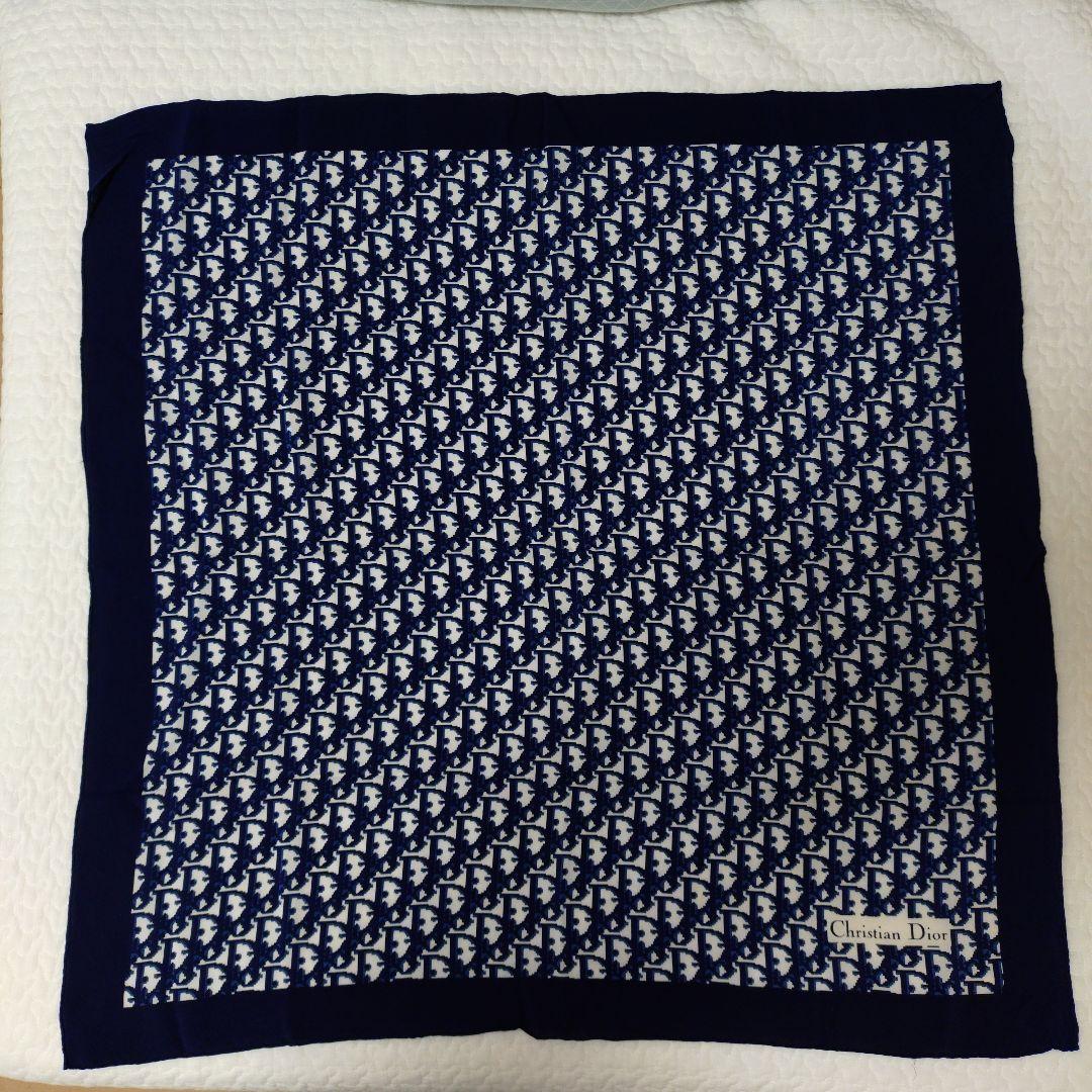 Christian Dior スカーフ トロッター　シルク　ネイビー