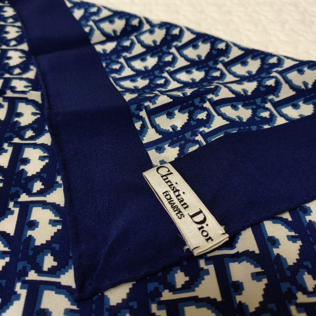 Christian Dior スカーフ トロッター　シルク　ネイビー