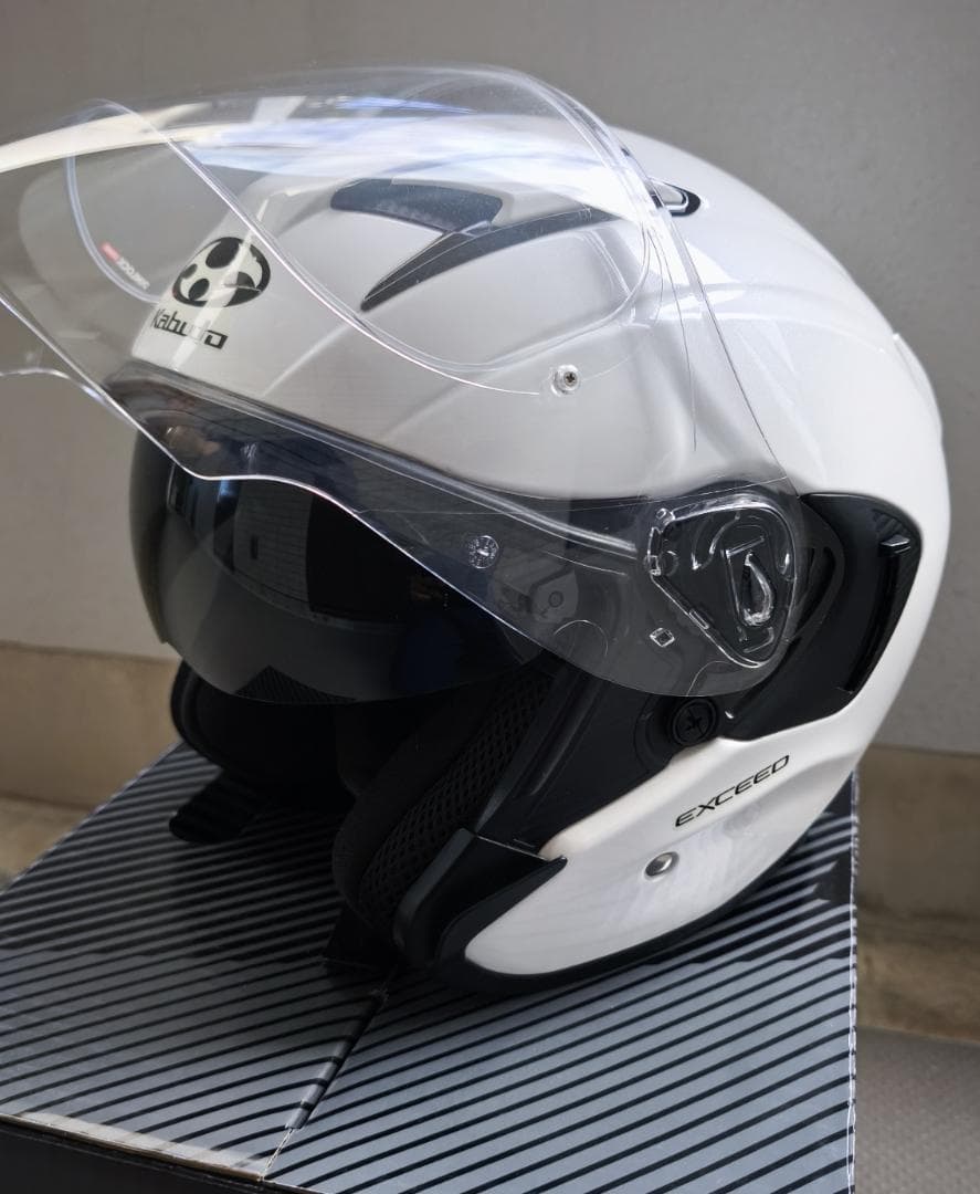 【中古】オージーケーカブト EXCEED パールホワイトM ピンロック付き