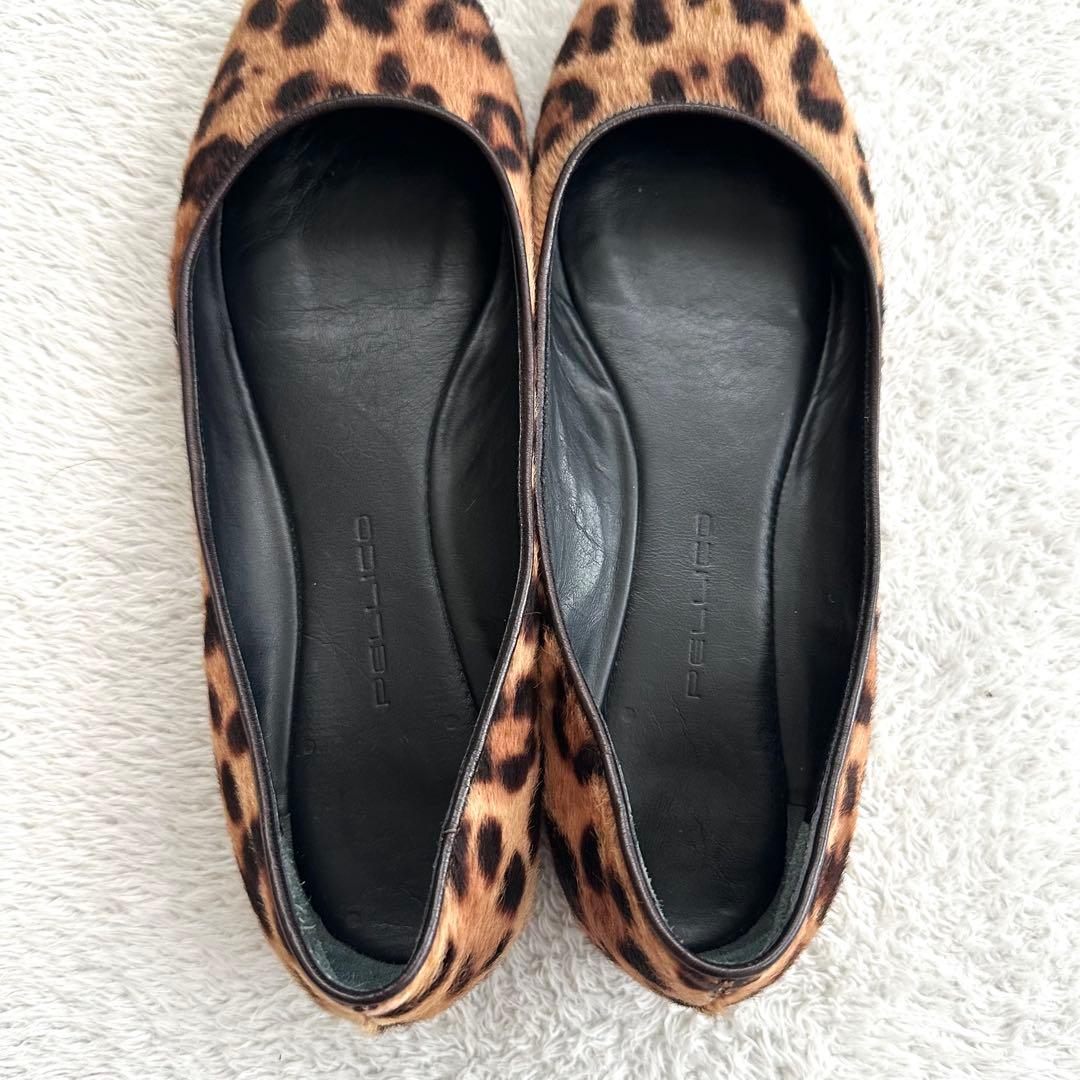 PELLICO ドゥーズィエムクラス ハラコ レオパード フラットパンプス 37