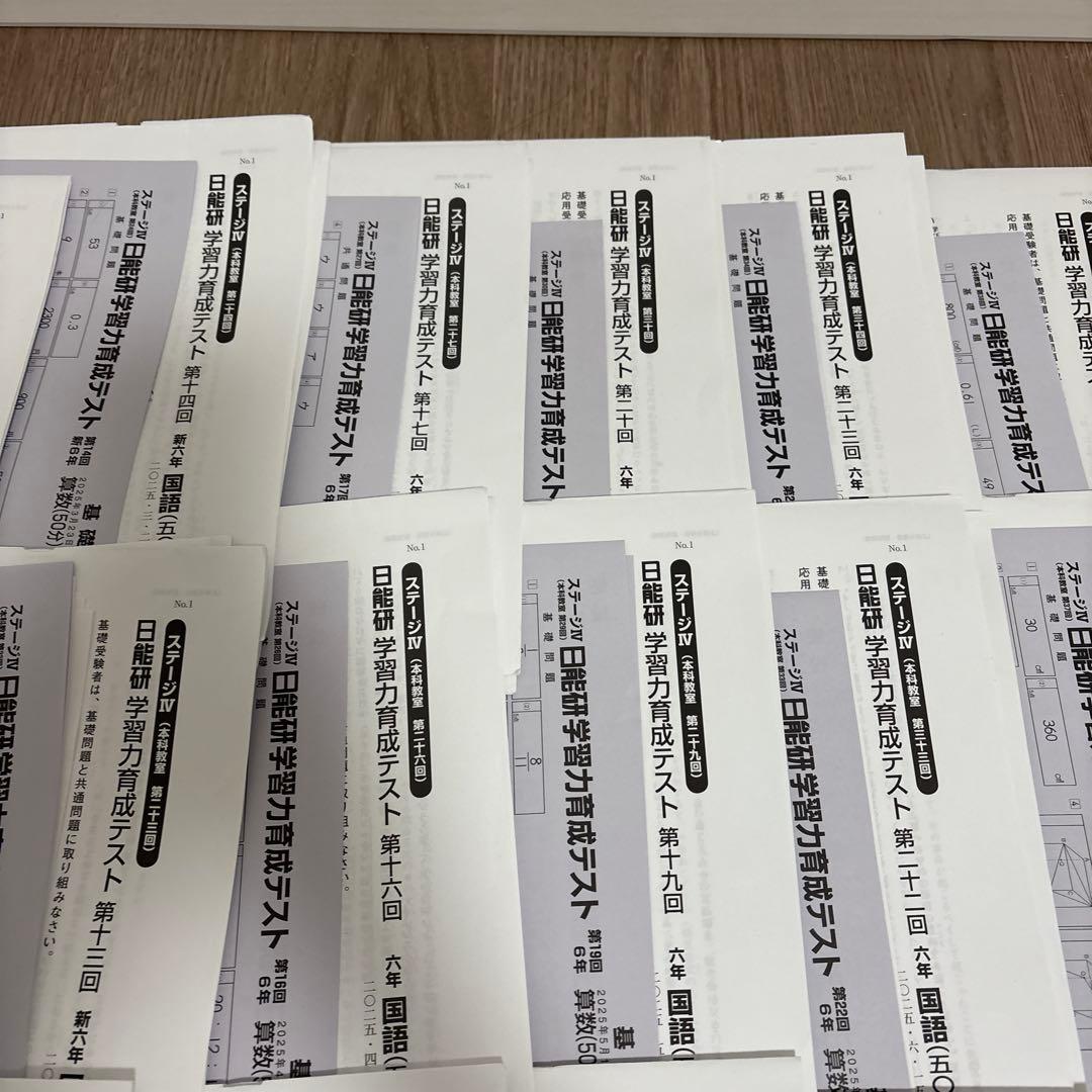 2025年度　日能研　6年　前期　育成テスト 17回分