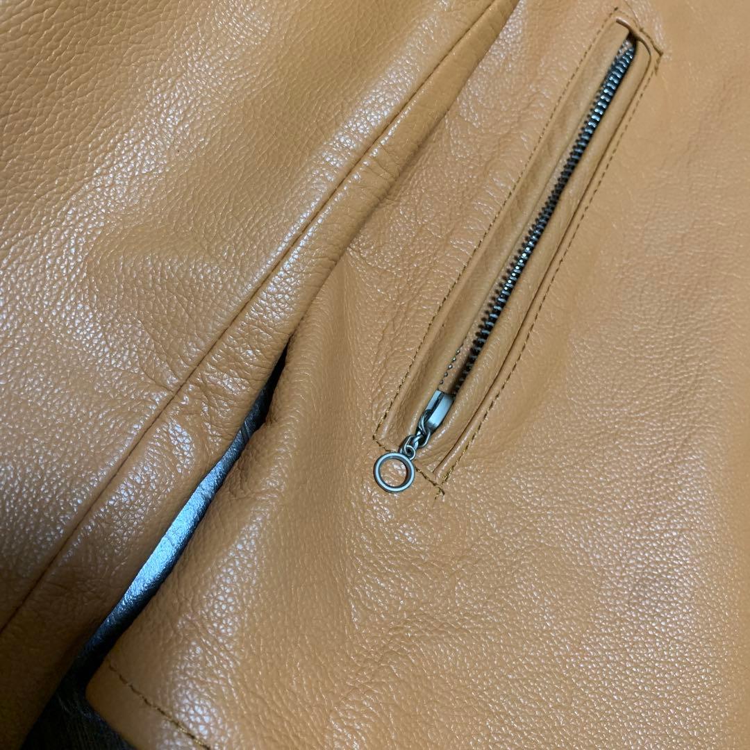 牛皮 シングル ライダース レザー ジャケット 本革 バイカー