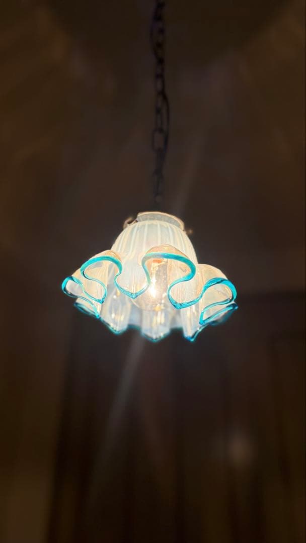 フランス製 アンティーク シェードオパールセントガラス