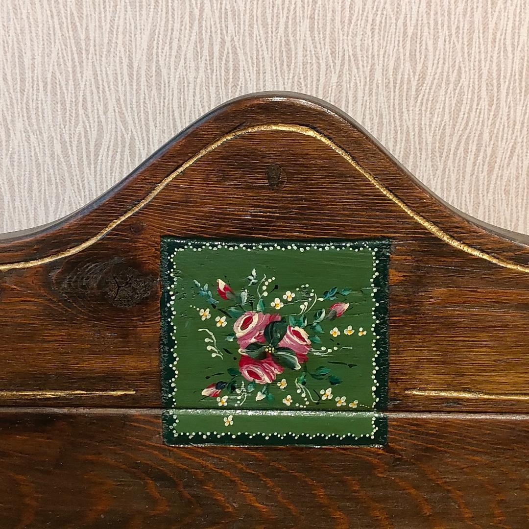 アンティーク　ロッキング　花台　ドールベッド　木製