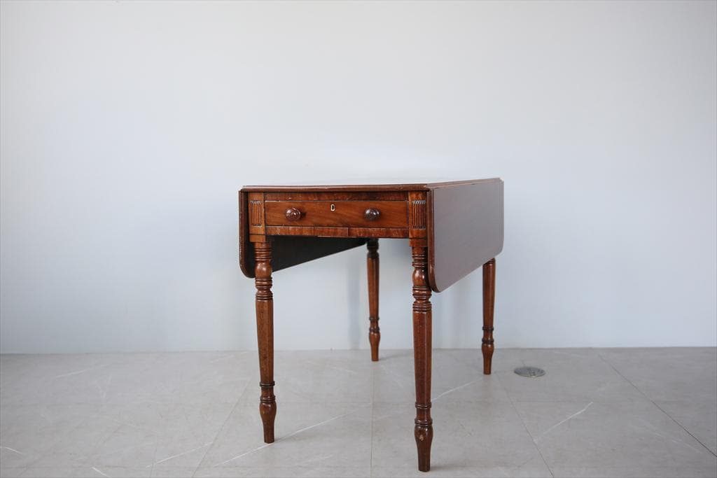 英国アンティーク木製ドロップリーフテーブル/バタフライ/ダイニング机(92-34