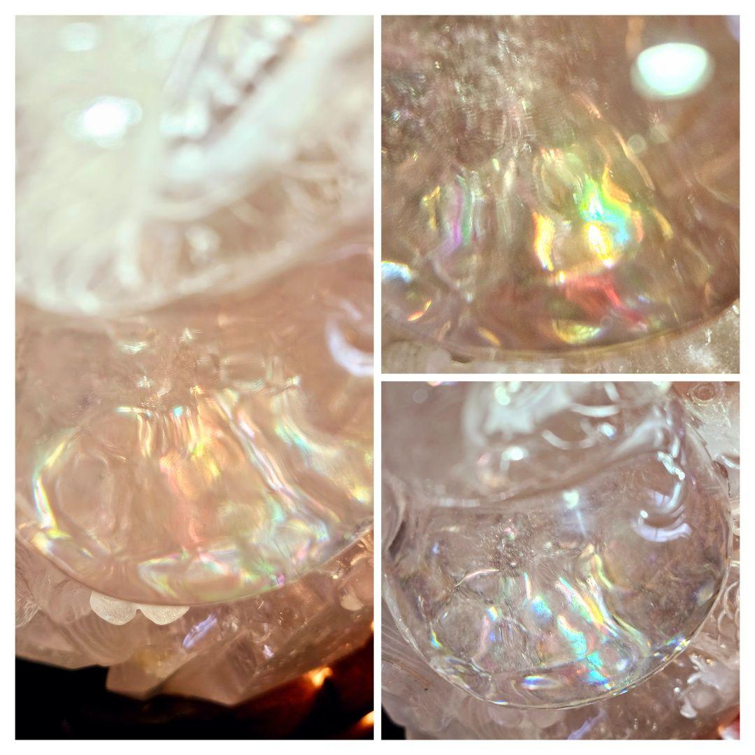 超巨大‼️虹入り✡️マニカラン産 龍神水晶とゴールドルチル丸玉の2点セット