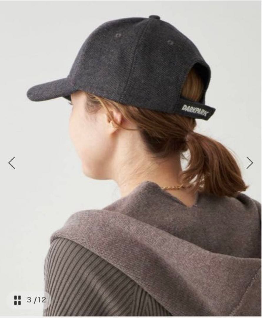 〈DARKPARK〉EMBROIDERED WOOL BASEBALL CAP