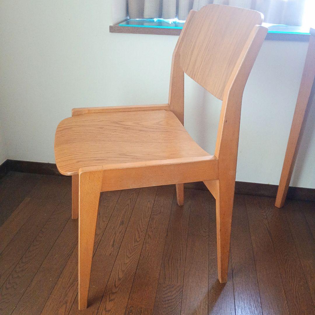 ①グッドデザイン賞【天童木工】ブックチェア/ダイニングチェア/木製椅子/USED