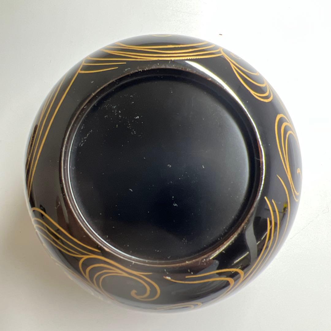 ☆茶3 高橋峯房造　流水千鳥　平棗　共箱　高さ5.5/口径7.4cm