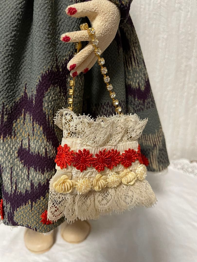 創作人形⑮（縮緬・アンティークレース使用） ハンドメイド 日本 古布 1点もの