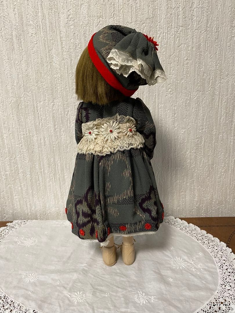 創作人形⑮（縮緬・アンティークレース使用） ハンドメイド 日本 古布 1点もの