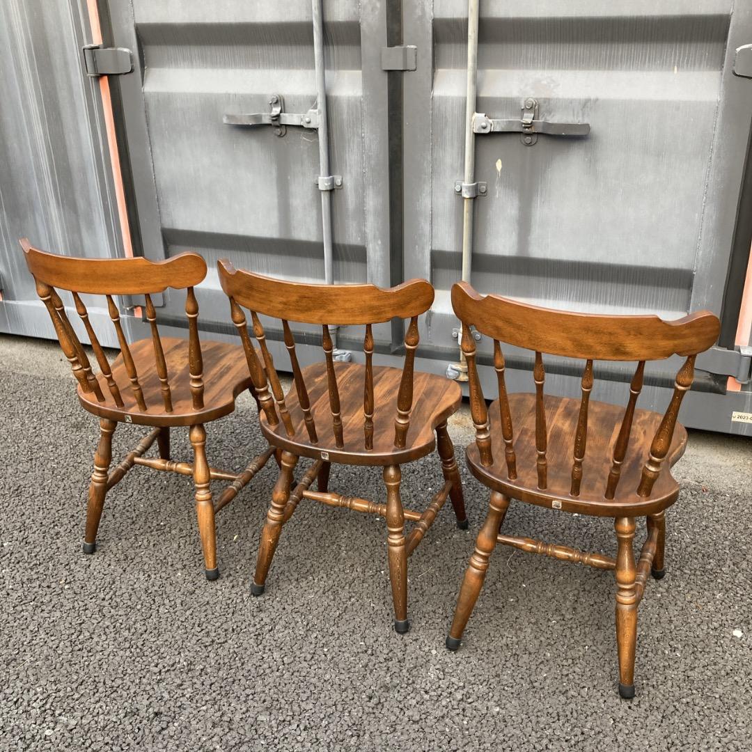 【お値下げOK】飛騨産業 キツツキ ウィンザーチェア 3脚セット ロゴ剥がれ