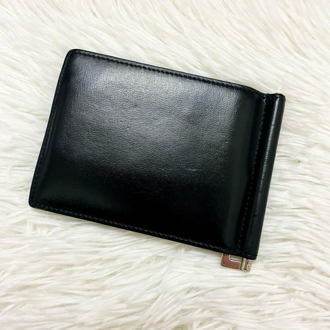 極美✨サンローラン マネークリップ レザー ロゴ金具 カサンドラ ブラック