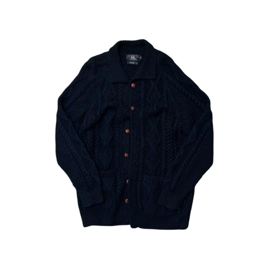 RRL Ralph Lauren XL 黒 ウールニットカーディガン 00s