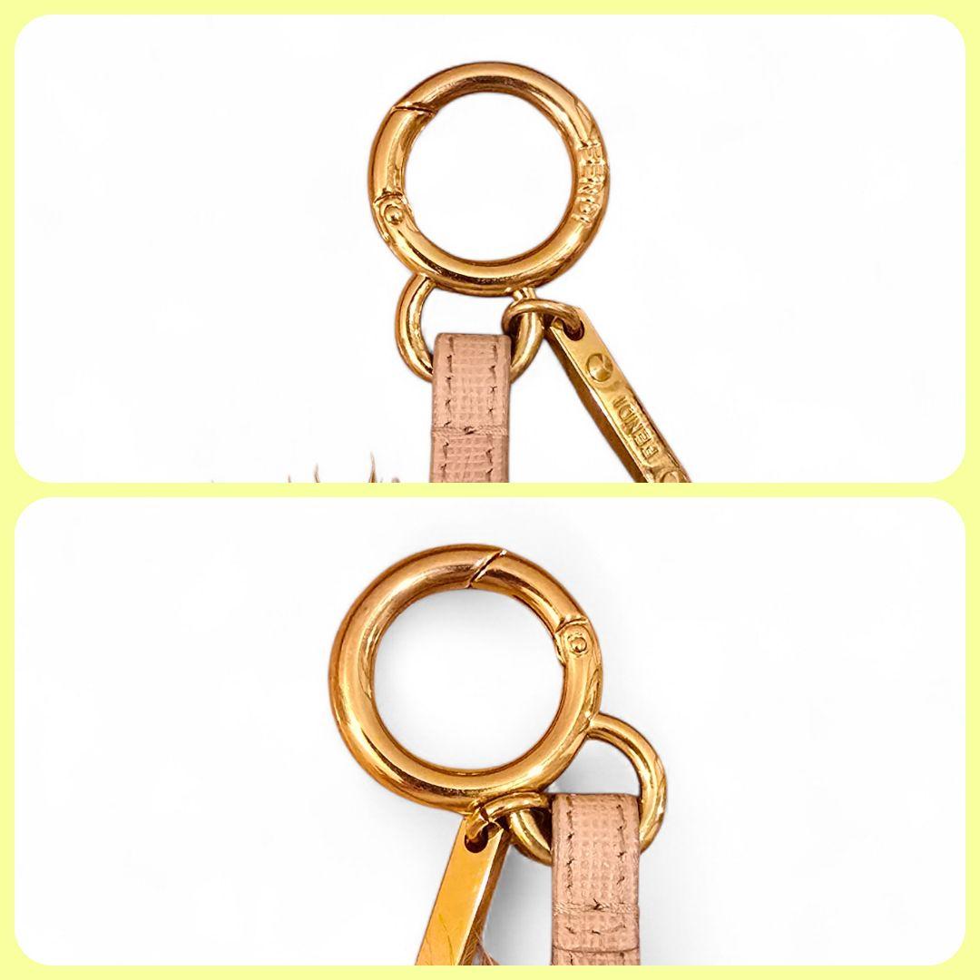 フェンディ ポンポンチャーム フォックスファー 本革 箱・保存袋付き イタリア製