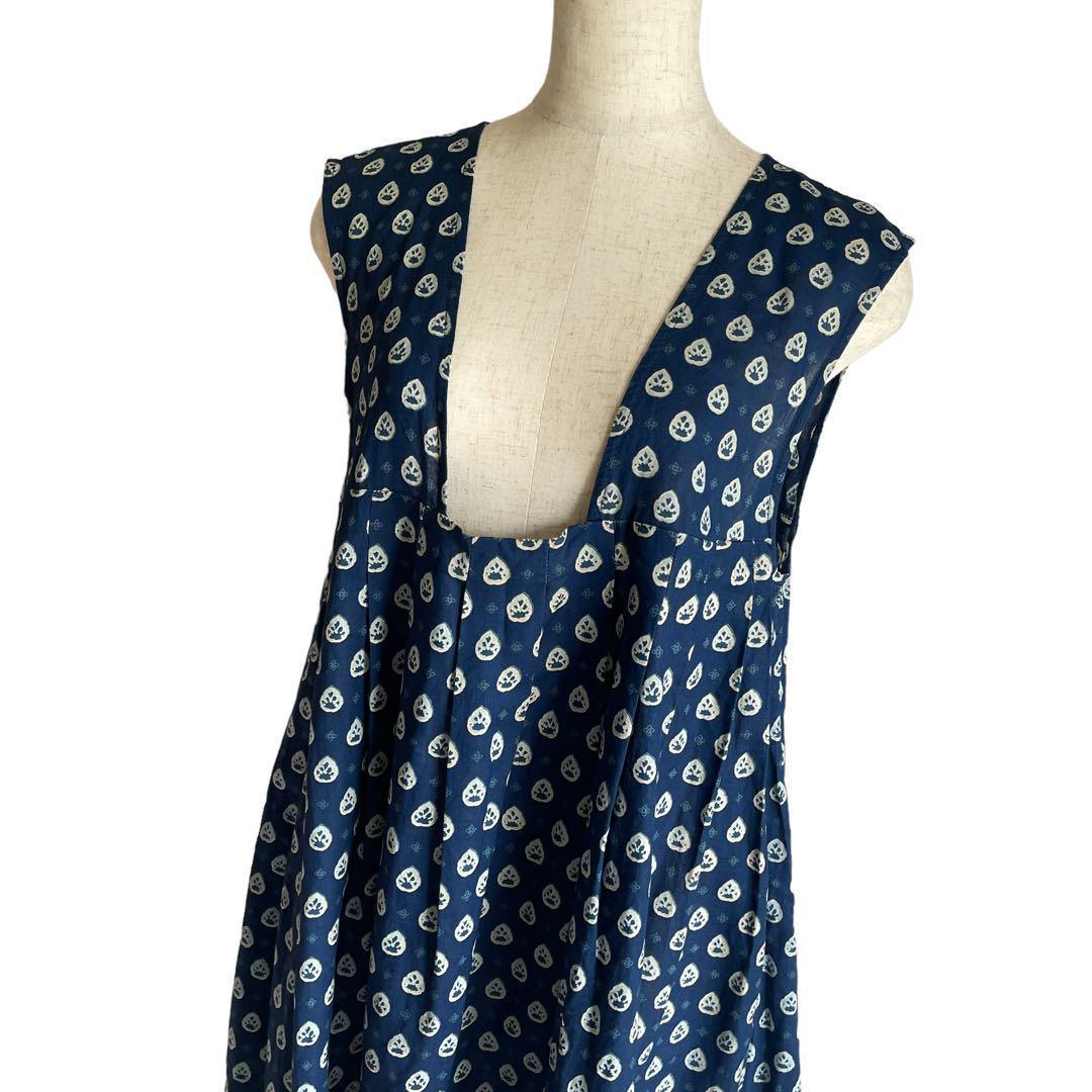 美品　TOUJOURS　トゥジュー　ワンピース　総柄　ジャンスカ　F