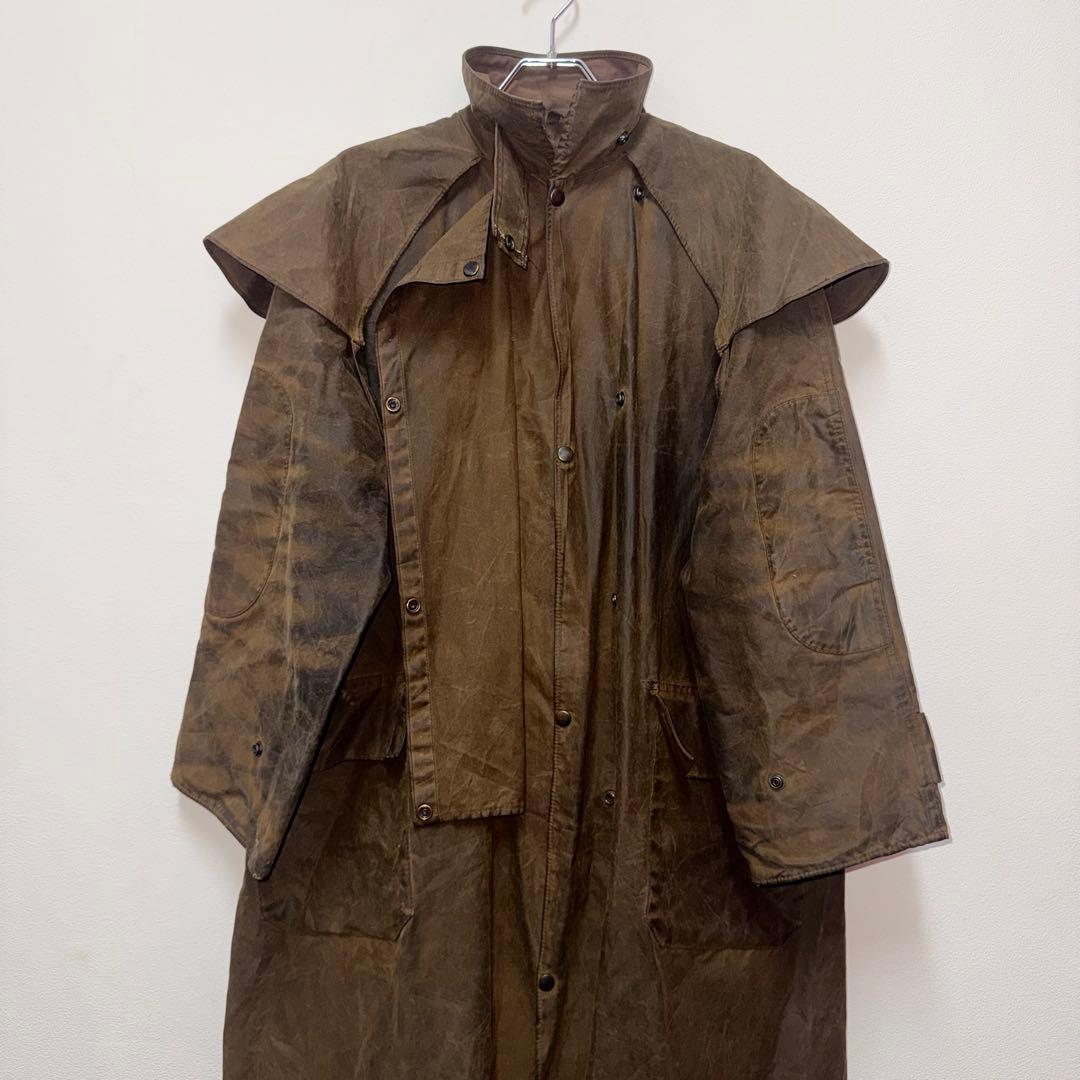 90s 英国製 オイルド ダスターコート ユーロビンテージ 茶 モード
