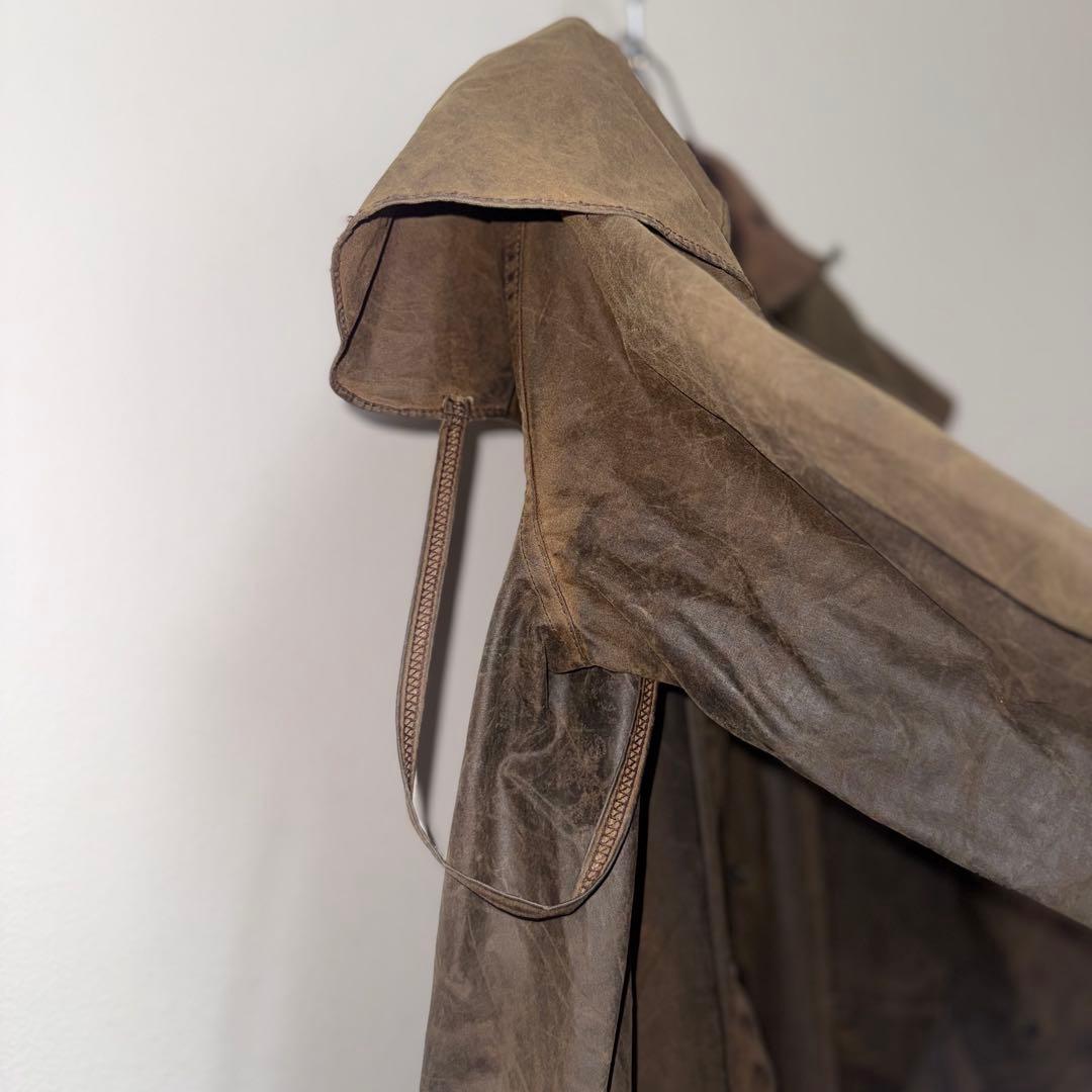 90s 英国製 オイルド ダスターコート ユーロビンテージ 茶 モード