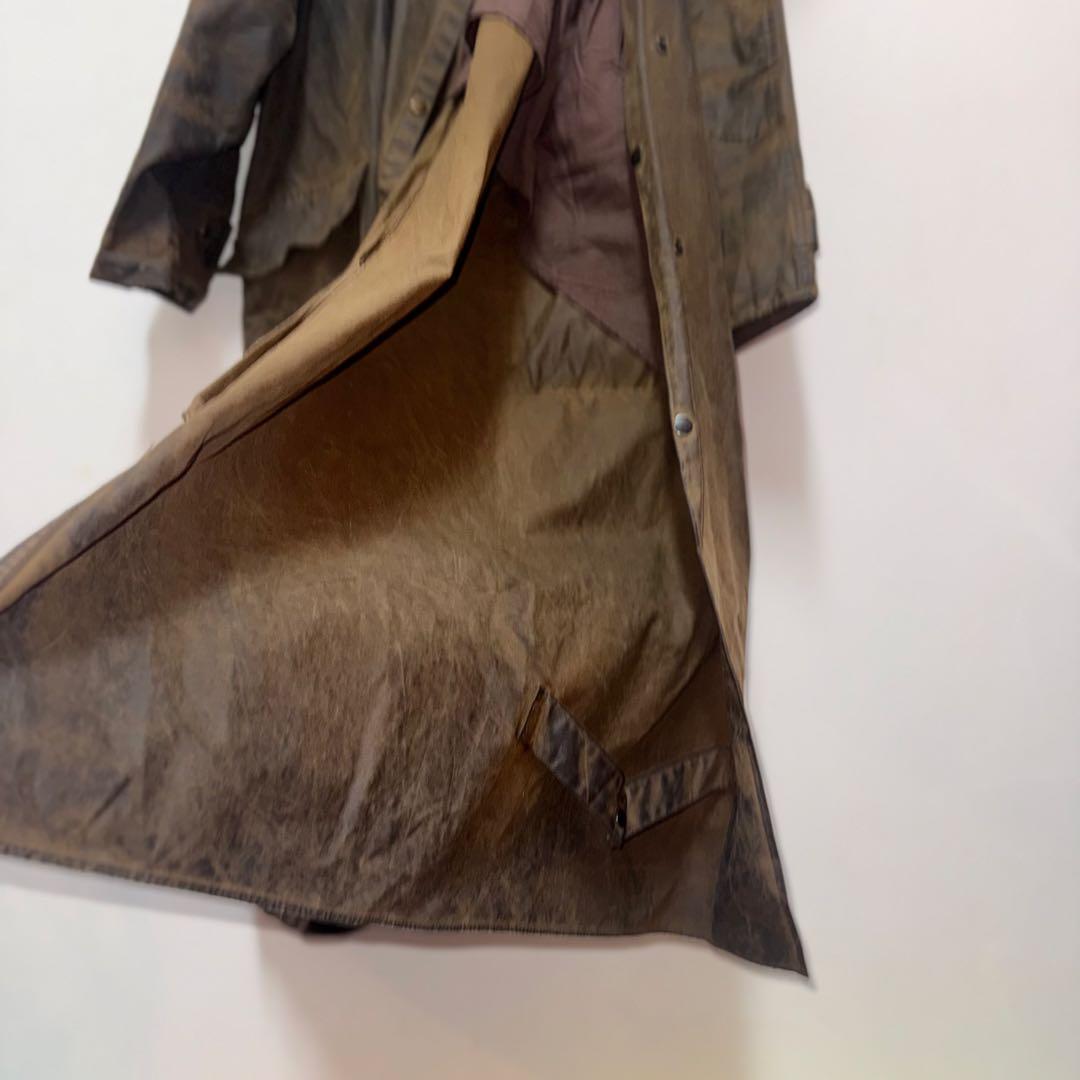 90s 英国製 オイルド ダスターコート ユーロビンテージ 茶 モード