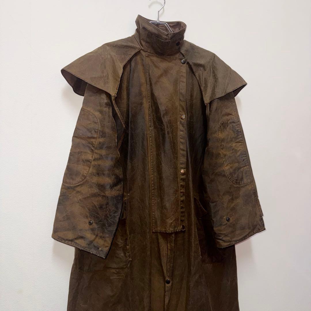90s 英国製 オイルド ダスターコート ユーロビンテージ 茶 モード