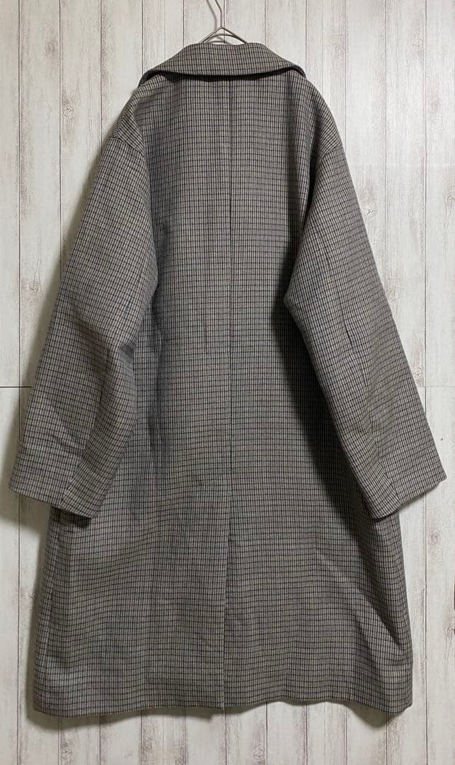 オーラリー 19AW ダブルフェイスチェック ステンカラーコート サイズ4