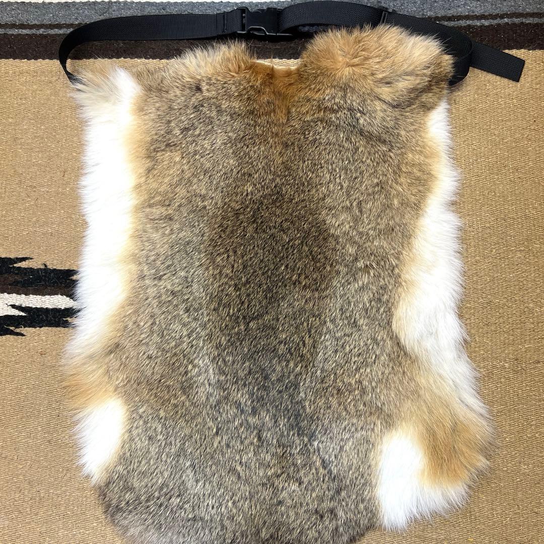 大判ラビット尻あて　登山　釣り　ヒップガード　ウサギ毛皮敷物　スキー　山菜