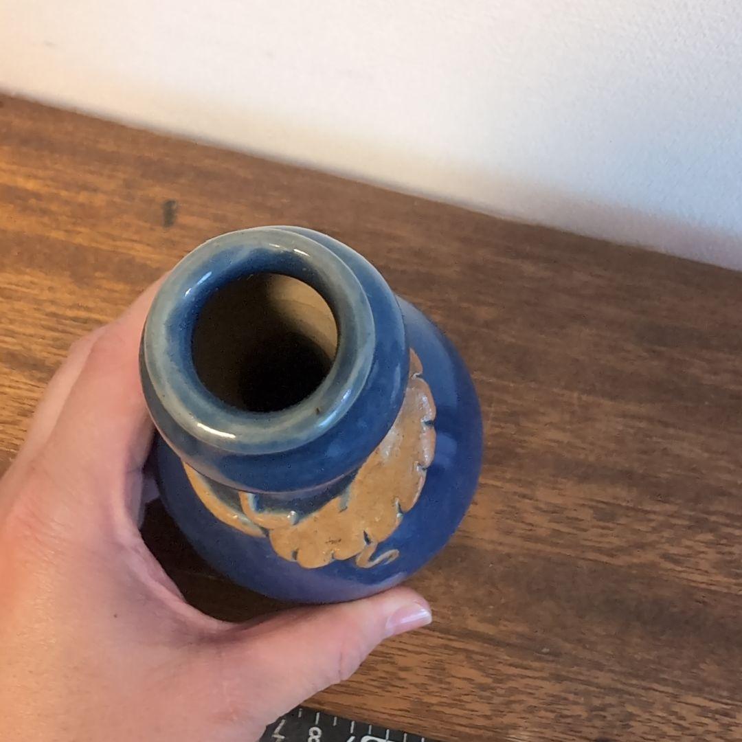 中国古玩　蕪型瓶　瑠璃釉蜥蜴装飾　古美術　骨董　　アンティーク