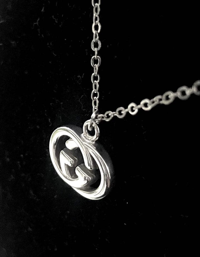 極上美品‼️ GUCCI GGロゴチャームネックレス シルバー925【正規品】