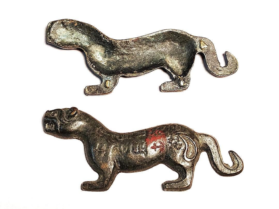 【 虎形割符 　明～清朝期 】 　倣古春秋戦国時代兵符　中華古玩