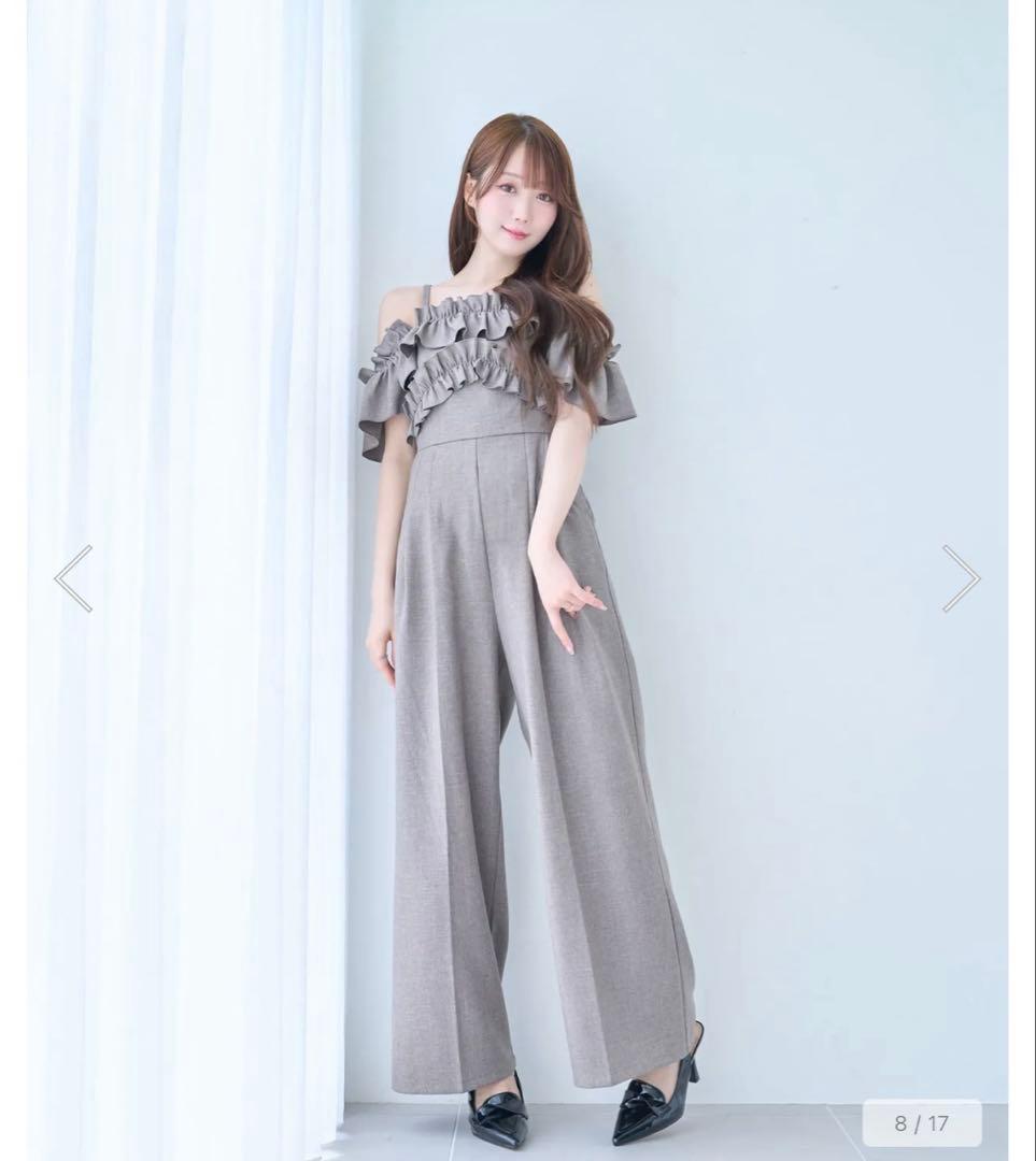 サロペット・オーバーオール・オールインワン Rose Muse off shoulder frills romper