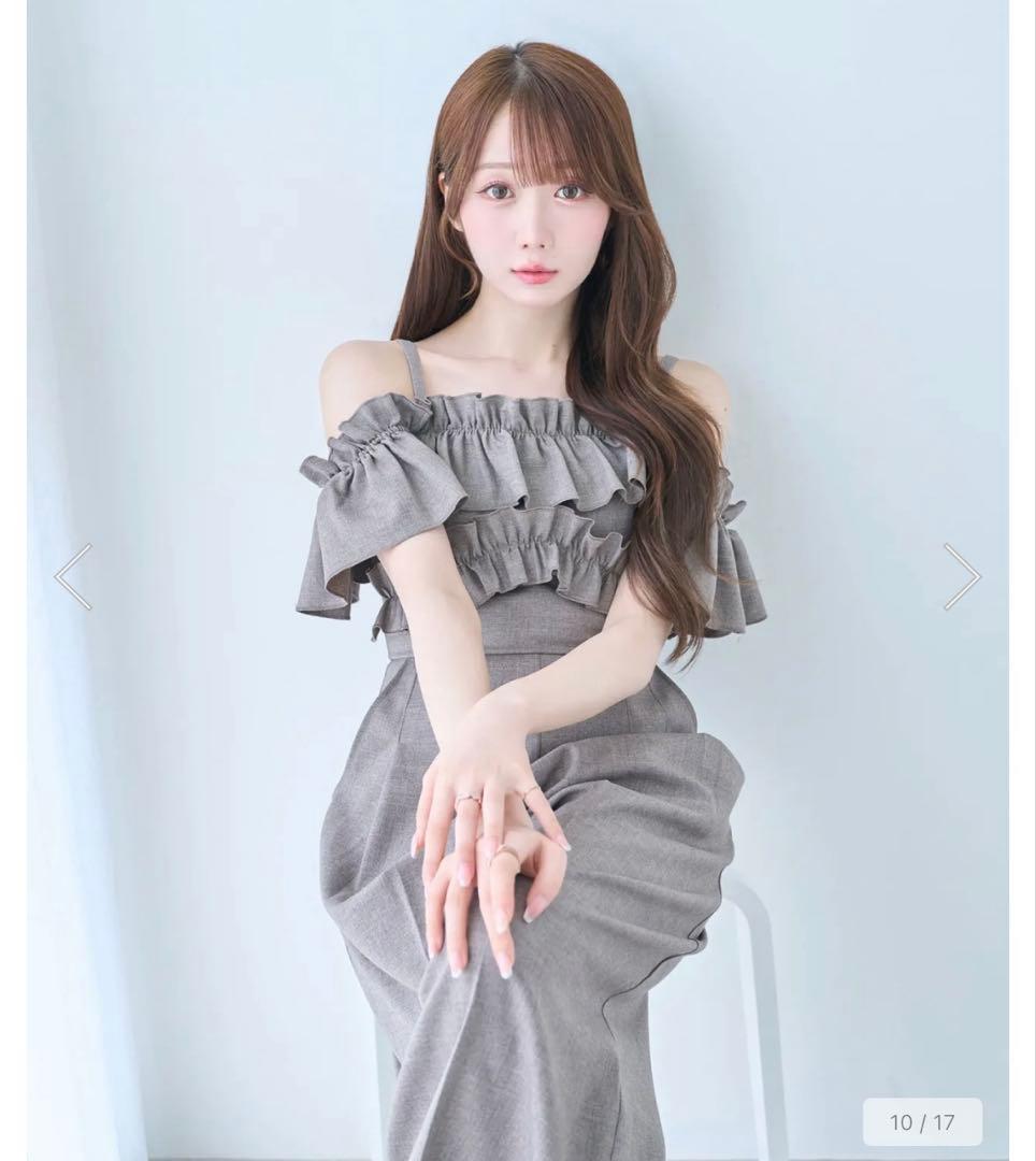 サロペット・オーバーオール・オールインワン Rose Muse off shoulder frills romper