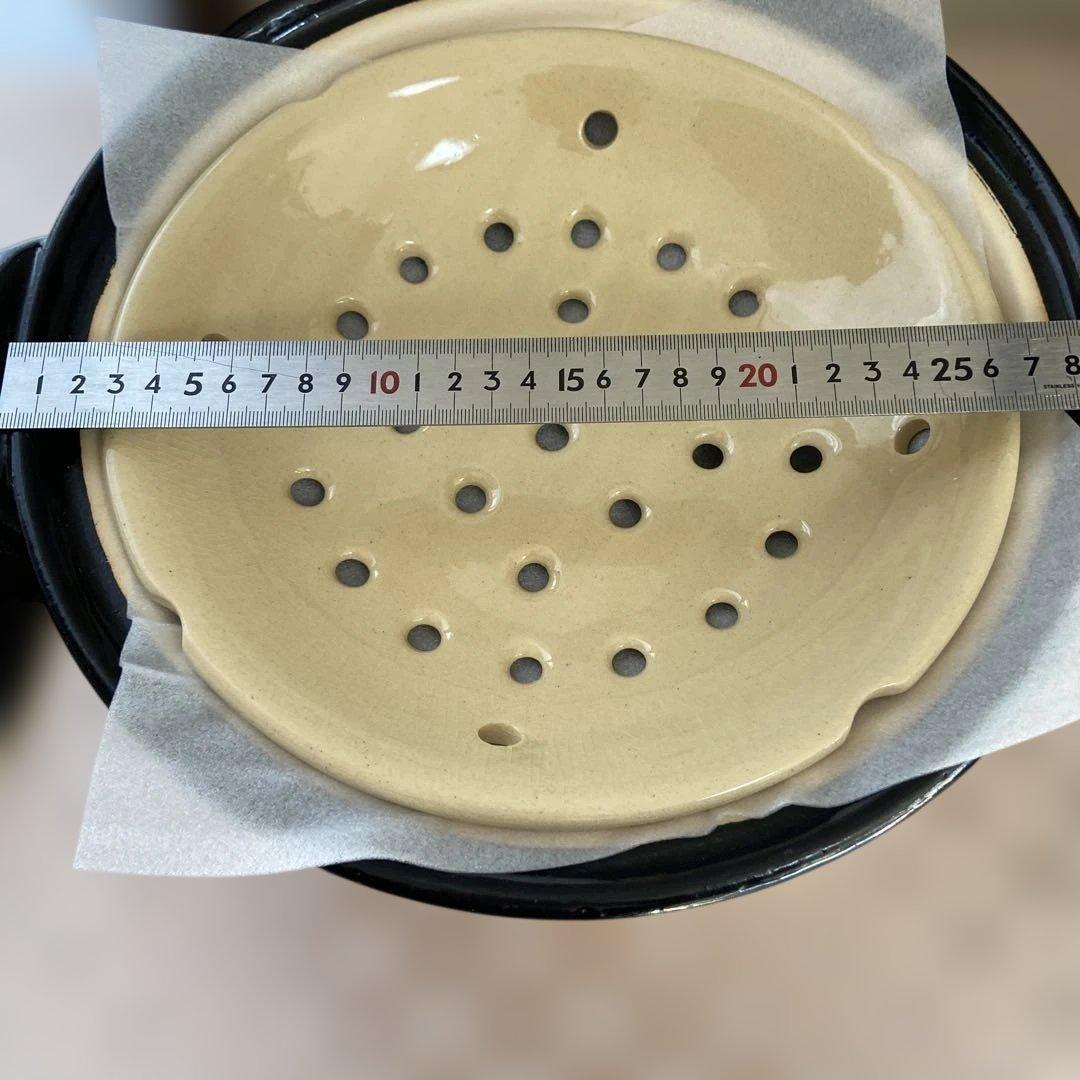 長谷園ヘルシー蒸し鍋　土鍋黒