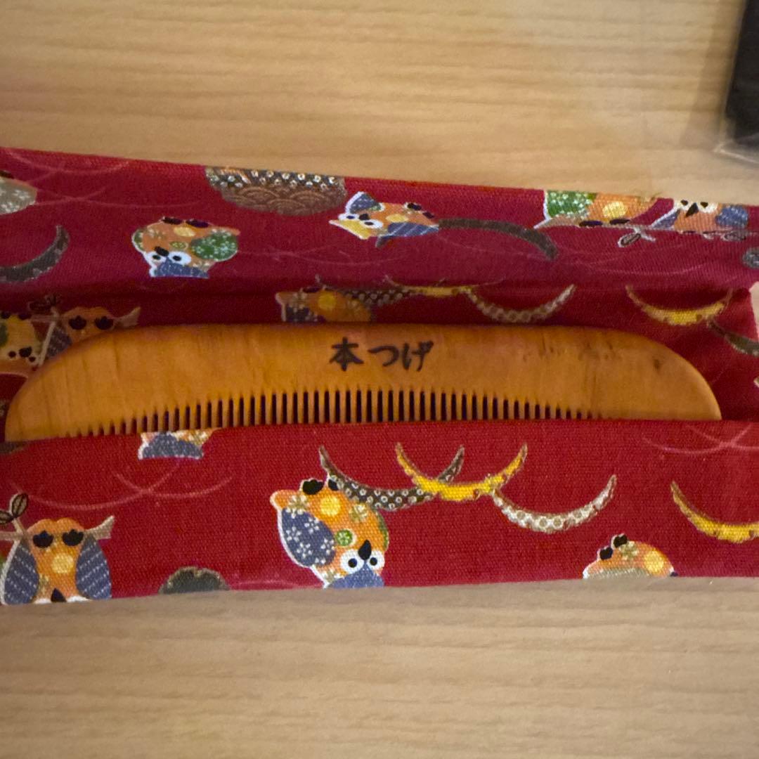 【未使用】つげ櫛　櫛留商店　くし　髪の毛　ヘアケア　本つげ　日本製　名古屋